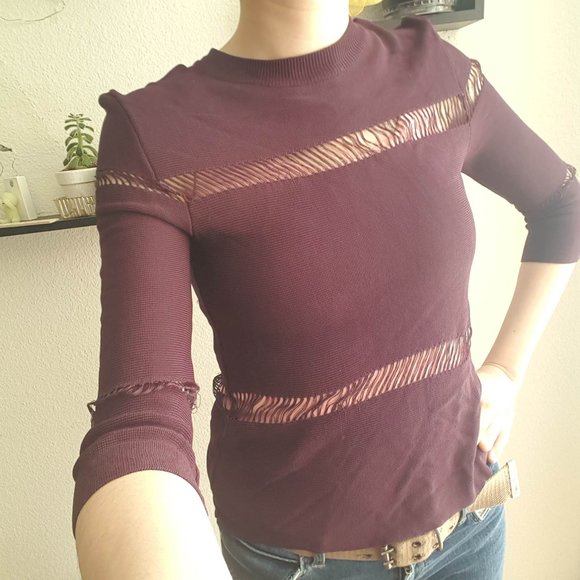 Topshop Violet Viscose Long Sleeve US 4 - Picture 2 of 5